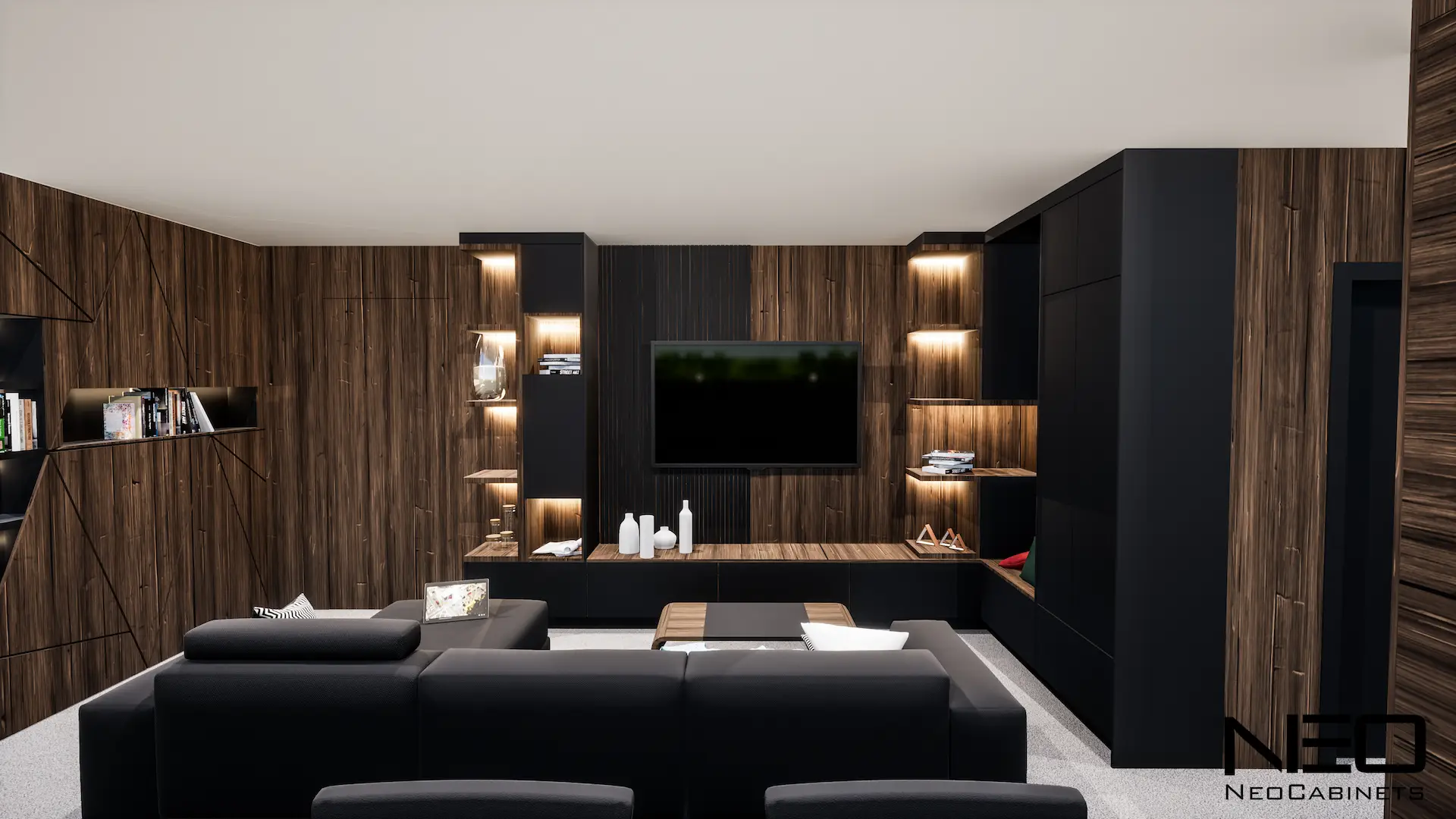 Living & Conference Space — 3D Design Concept